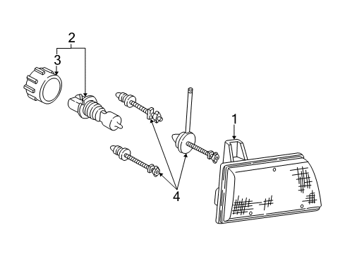 1992 Ford E-150 Econoline Bulbs Diagram