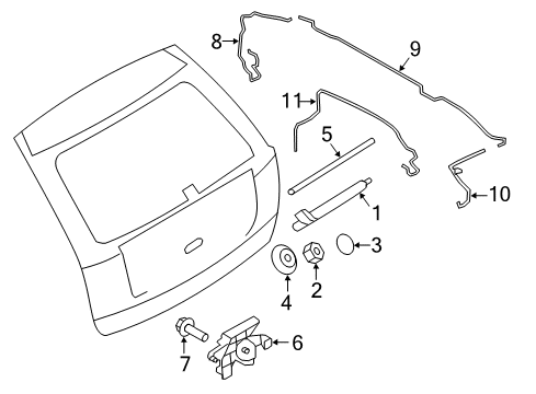 2009 Lincoln MKX Lift Gate - Wiper & Washer Components Diagram