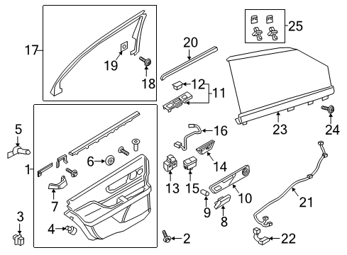 2019 Lincoln Continental Interior Trim - Rear Door Diagram