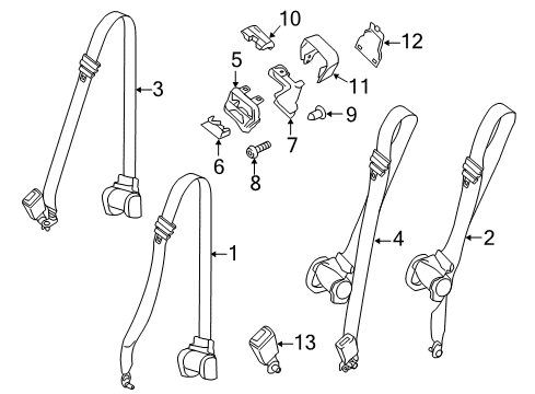 2016 Ford Transit-150 Lap & Shoulder Belt, Center Driver Side Diagram for CK4Z-14611B69-AA