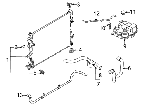 2022 Lincoln Corsair Radiator & Components Diagram 4 - Thumbnail