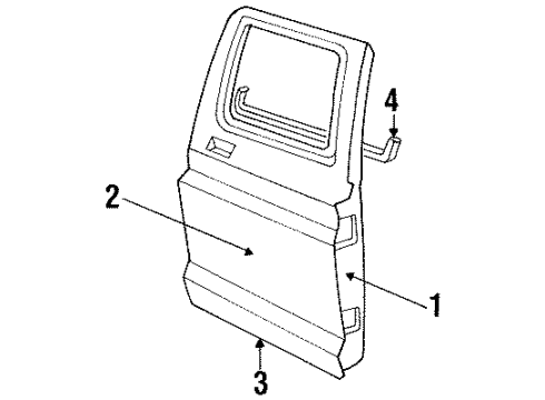 1993 Ford F-350 Rear Door & Components, Exterior Trim Diagram