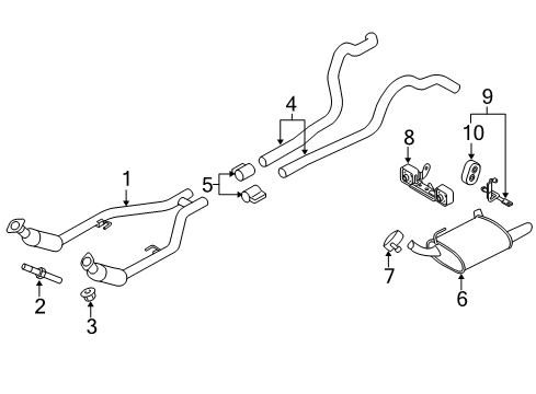 2014 Ford Mustang Exhaust Components Diagram 3 - Thumbnail