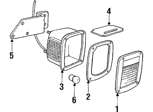 1986 Ford F-150 Backup & Tail Lamps Diagram 1 - Thumbnail