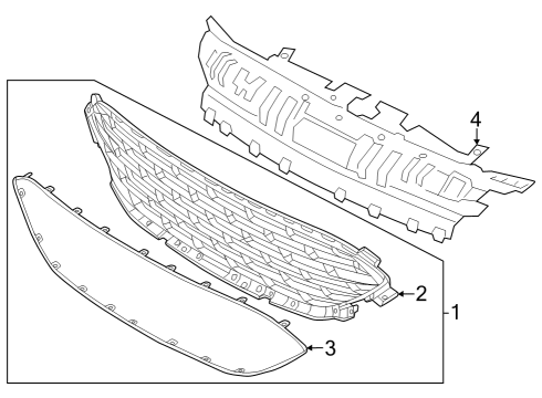 2022 Ford Escape Grille & Components Diagram 2 - Thumbnail