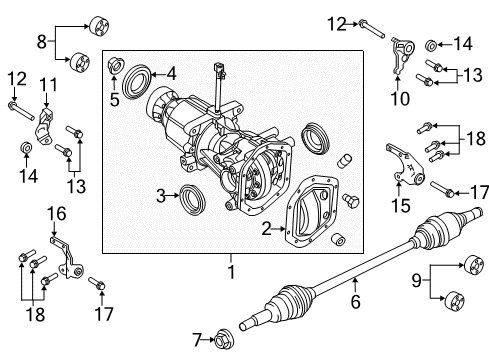 2012 Lincoln MKT Axle Components - Rear Diagram