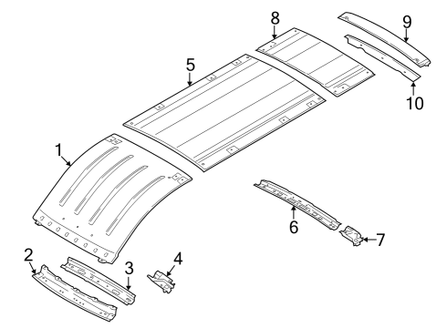 2023 Ford E-Transit Rear Roof Panel Diagram for JK4Z-6150202-C