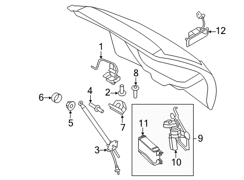 2009 Lincoln MKX Lift Gate - Lock & Hardware Diagram