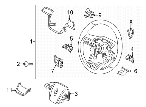 2021 Lincoln Nautilus Steering Wheel Diagram for MA1Z-3600-EA