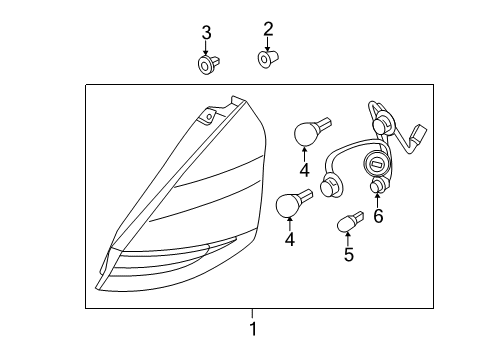 2011 Ford Fiesta Socket & Wire, Rear Diagram for BE8Z-13410-A
