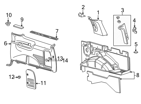2002 Ford Excursion Pillar Trim, Passenger Side Diagram for 2C7Z7824356AAC