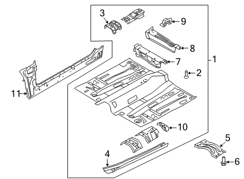 2015 Ford Escape Inner Rocker, Driver Side Diagram for CV6Z-7810111-C