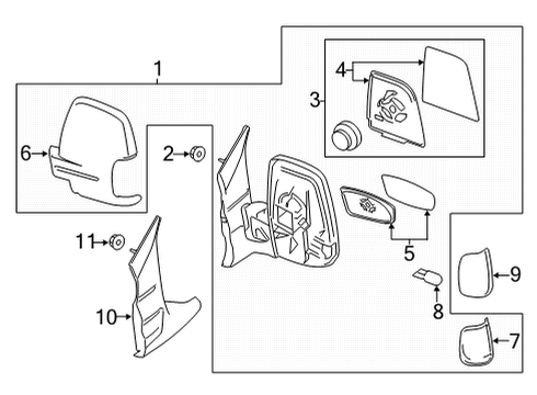2022 Ford Transit-250 Mirrors Diagram 2 - Thumbnail