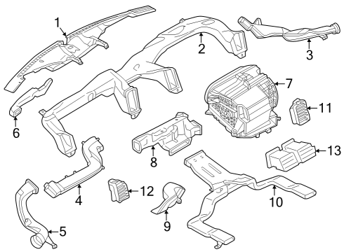 2022 Lincoln Navigator Outlet Duct Diagram for NL1Z-18490-B
