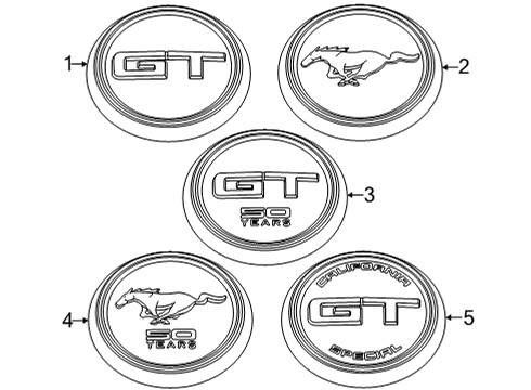 2023 Ford Mustang Exterior Trim - Trunk Diagram 1 - Thumbnail