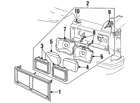 1986 Lincoln Town Car Headlamps Diagram