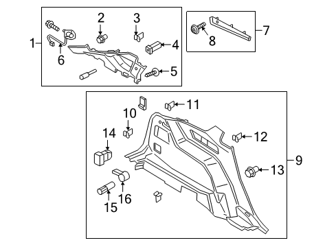 2016 Ford Edge Interior Trim - Quarter Panels Diagram 1 - Thumbnail