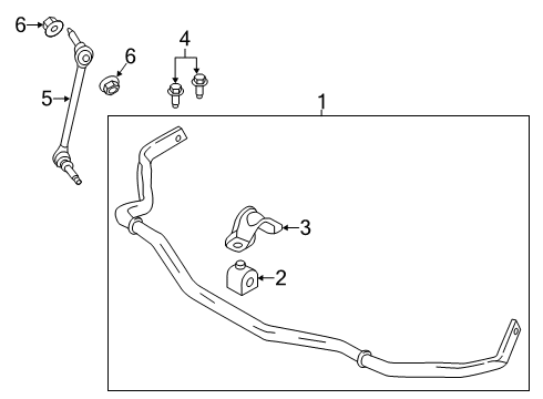 2022 Ford Mustang Stabilizer Bar & Components - Front Diagram