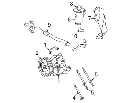 2007 Mercury Mountaineer P/S Pump & Hoses, Steering Gear & Linkage Diagram