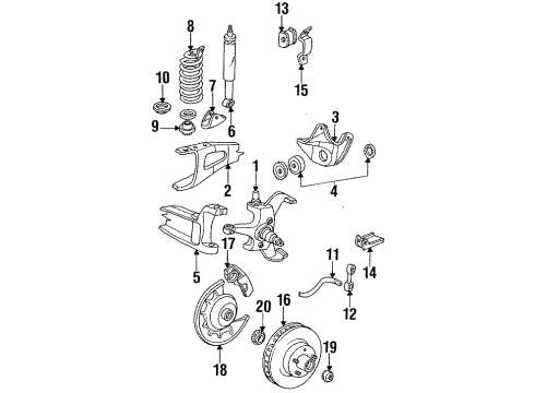 1994 Ford F-350 Radius Arm, Driver Side Diagram for E8TZ-3A360-B