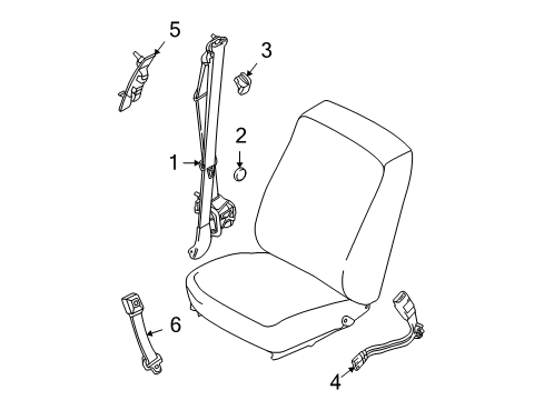 2014 Ford F-150 Front Seat Belts Diagram 1 - Thumbnail