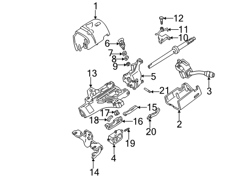 2003 Ford F-150 Steering Column & Shroud, Switches & Levers Diagram 2 - Thumbnail
