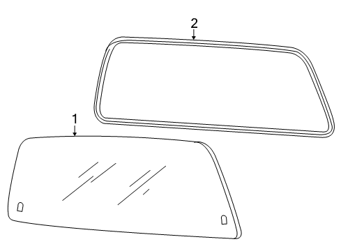 2008 Ford F-350 Super Duty Back Glass, Green, Rear Diagram for 7C3Z-2542006-A