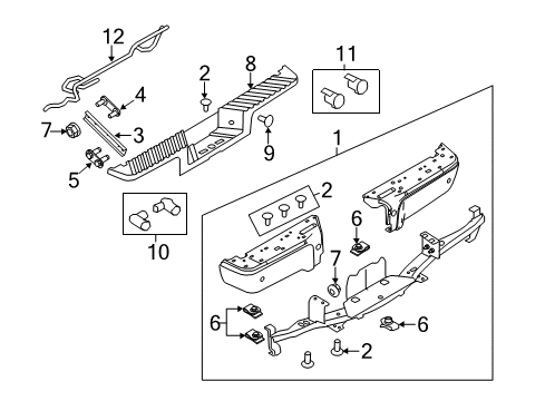 2014 Ford F-250 Super Duty Rear Bumper Diagram