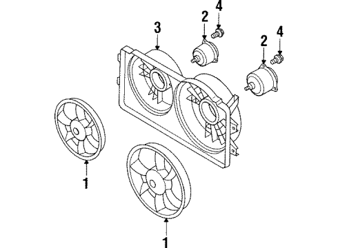 1996 Ford Probe Cooling System, Radiator, Water Pump, Cooling Fan Diagram 2 - Thumbnail