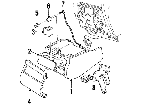 1996 Lincoln Continental Lighter Assembly, Front Diagram for F29Z-15052-A