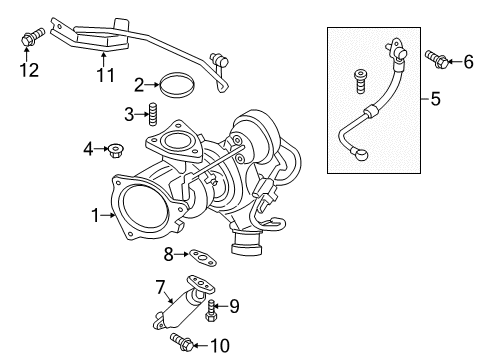 2014 Ford Escape Turbocharger, Engine Diagram 1 - Thumbnail