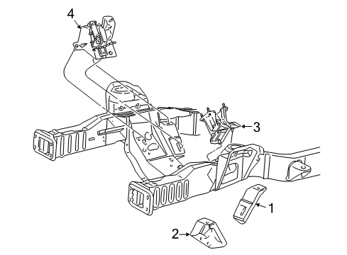 1999 Ford E-350 Econoline Club Wagon Engine & Trans Mounting Diagram 2 - Thumbnail