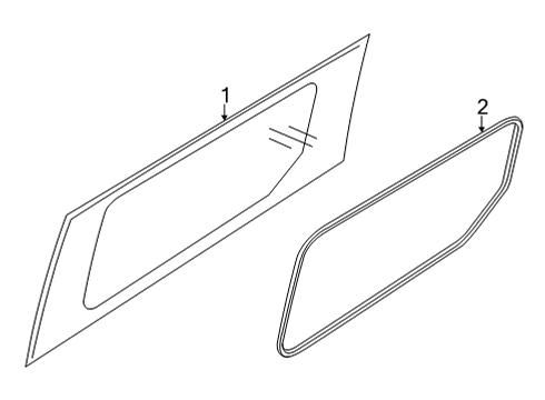 2023 Ford Transit Connect Glass - Side Door Diagram 1 - Thumbnail