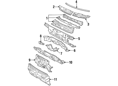 1998 Mercury Mystique Dash Panel Diagram for F8RZ5401610AF