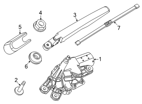 2022 Ford Mustang Mach-E Wiper & Washer Components Diagram