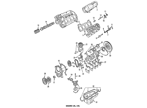 1994 Ford E-350 Econoline Club Wagon Engine Parts & Mounts, Timing, Lubrication System Diagram 1 - Thumbnail