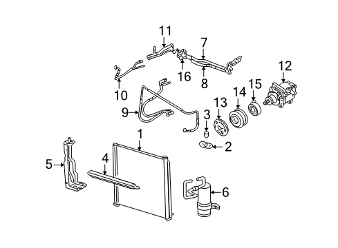 2004 Lincoln Aviator Side Support, Driver Side Diagram for 3C5Z-16153-AA