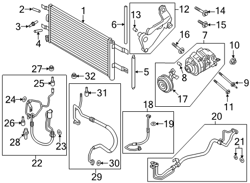 2019 Ford Fusion A/C Condenser, Compressor & Lines Diagram 5 - Thumbnail