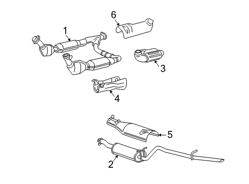 2004 Lincoln Navigator Muffler W/Tpipe, Front Diagram for 4L7Z-5230-A
