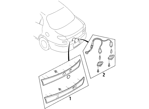 2002 Ford Escort Rear Reflector Diagram 1 - Thumbnail