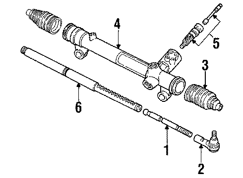 1990 Ford Thunderbird P/S Pump & Hoses, Steering Gear & Linkage Diagram
