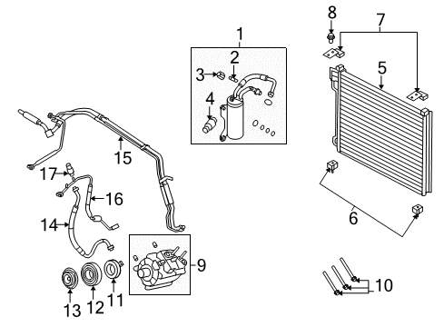 2013 Ford E-250 A/C Condenser, Compressor & Lines Diagram