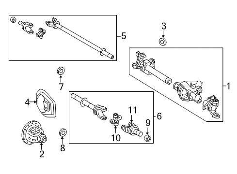 2009 Ford F-250 Super Duty Carrier & Front Axles Diagram