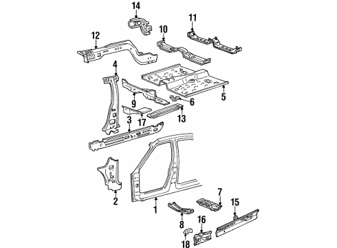 1995 Lincoln Continental Dash Reinforcement Diagram for F5DZ5410960A