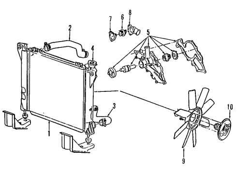 1994 Ford Explorer Fan Clutch Diagram for AU2Z-8A616-N