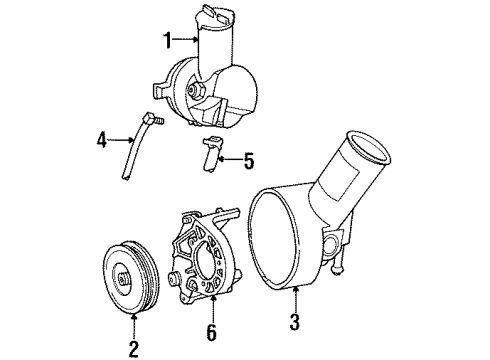 1994 Ford Taurus P/S Pump & Hoses, Steering Gear & Linkage Diagram 3 - Thumbnail