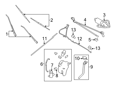 2013 Ford E-250 Wiper & Washer Components Diagram