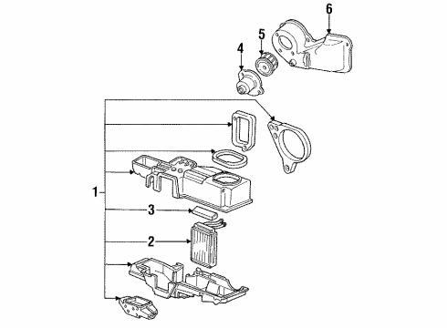 1989 Ford Ranger Heater Core & Control Valve Diagram