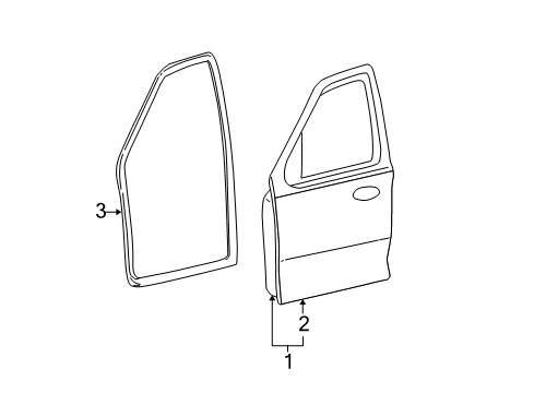 2001 Ford Escape Outer Panel, Front Driver Side Diagram for 5L8Z-7820201-AA