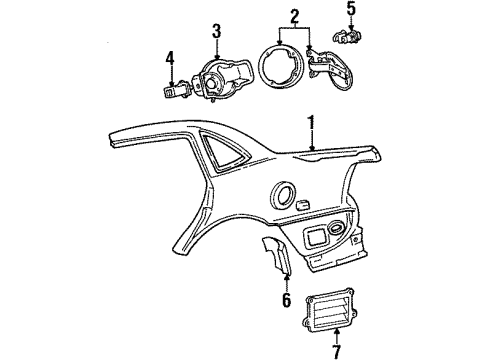 1997 Ford Taurus Fuel Door Diagram for F6DZ-54405A26-A